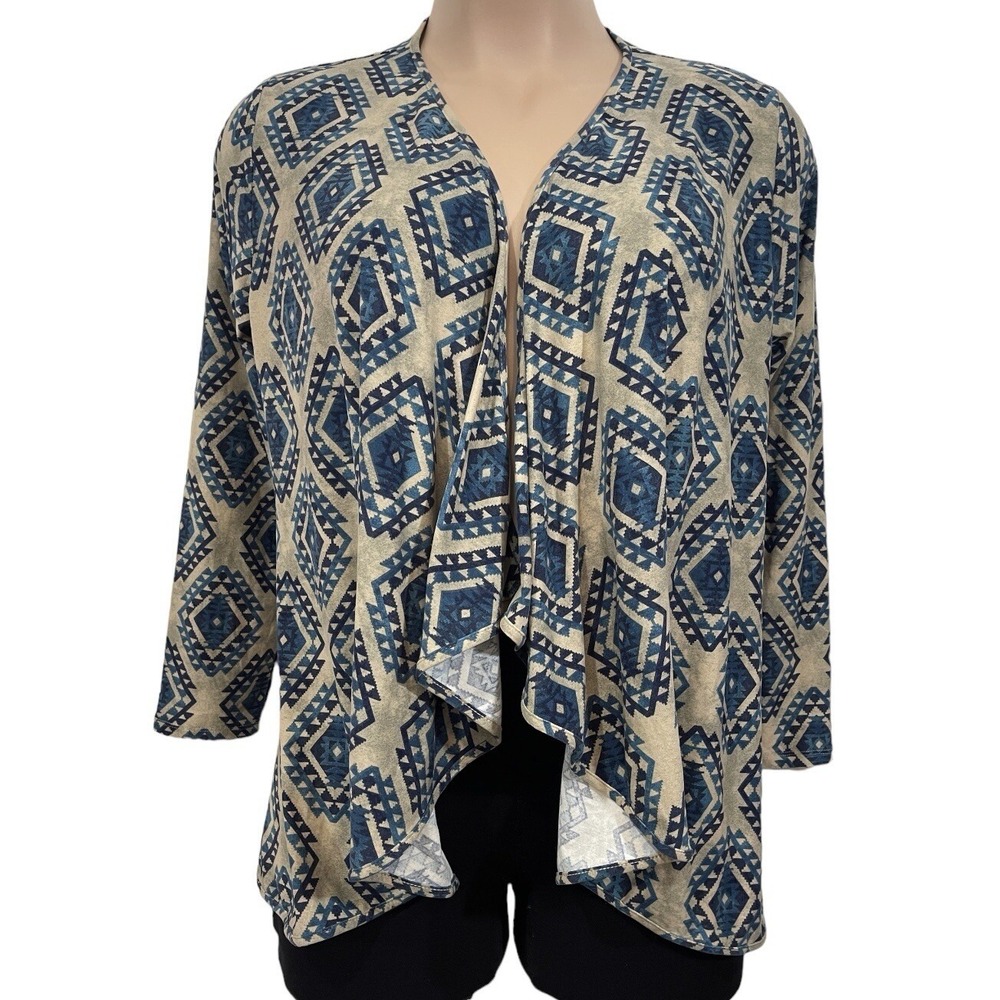 LULAROE Nanette Cascading Cardigan‎ Jacket Women Medium Southwestern Tribal NEW